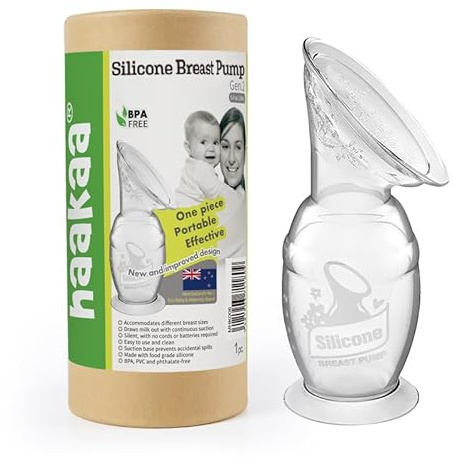 Haakaa Milchpumpe aus Silikon Gen.2 mit kippsicherer Basis, 150 ml | Zum Extrahieren der Milch und zum Aufsammeln von Milch.