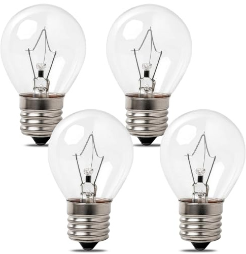 SATONA Lava Lamp Bulbs, 4 Pack 40 Watt Lava Lamp Bulbs, S11 E17 Base Replacement – Compatible with 14.5-Inch/20-Ounce Lava Lamps, Glitter Lamps Dimmable - Warm White - Long Life (4 Pack)