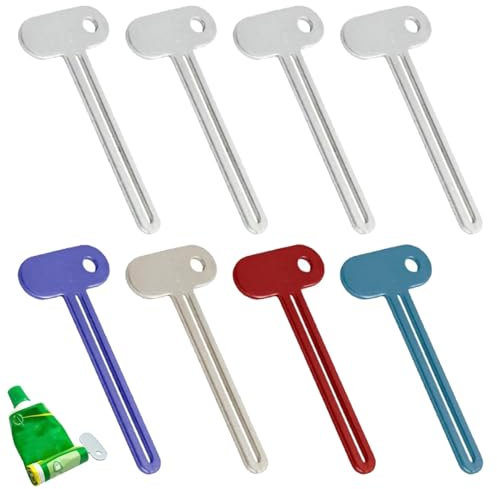 Pack of 8 Tube Squeezers Stainless Steel Kitchen Metal Tube Squeezer, Tube Roller, Toothpaste Squeezer, Toothpaste Tube Squeezer, Metal Toothpaste Squeezer, for Kitchen, Bathroom, Pigments, Ointments