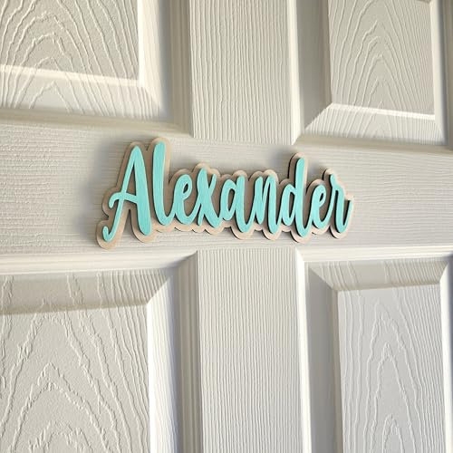 Plaque de Porte Personnalisée en Bois Décoration Murale avec Nom et Enseigne Boygirl Accessoire de Chambre (Style 1)