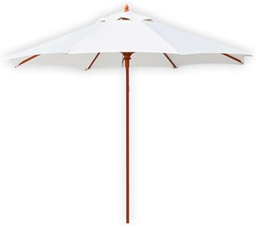 VITIWEDTY Ombrellone da Giardino in Legno Premium da 2,7 M, Ombrellone Ottagonale con Protezione UV, Impermeabile E Pieghevole per Patio, Piscina E Spiaggia (White A)