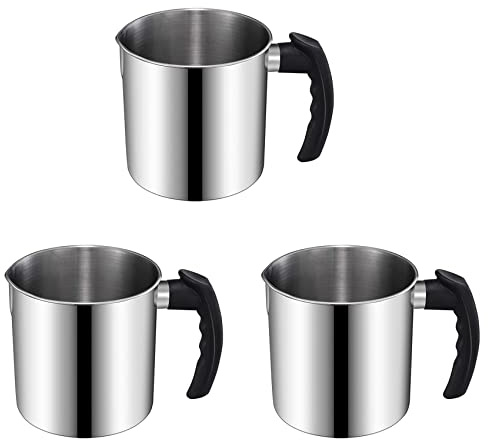 Owaefuqoir 3X Candle Making Pouring Pot, 44 Oz Double Boiler Wax Melting Pot, Candle Making Pitcher, Heat- Handle
