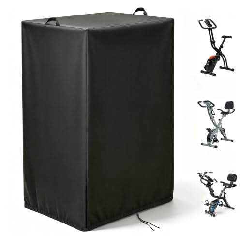 Fenghome Exercise Bike Cover,420D Foldable Covers for Gym Bike40x45x129cm | Cover with Adjustable Drawstring Handles,Permeable,Dustproof,Waterproof,Easy to Clean,UV Protection,for Exercise Bike