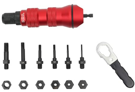 ATIVLB Rivet Gun Adapter, Electric Attachment Professional Nut Adaptor Insert Cordless Drill nut,for and Power Drill，Gifts for Men, Dad