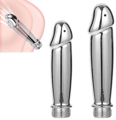 HXLXW Analdusche für Duschkopf Metall Enema Duschaufsatz Edelstahl Analspülung Vaginaldusche Intimdusche Irrigator Einlauf Anal Sex Reinigung Toys Klistier für Männer Frauen Intimpflege（S+ Schlauch）