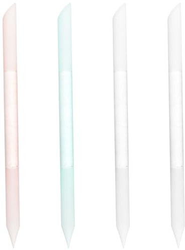 Healvian 4 pezzi di strumento per spingere le cuticole in vetro - bastoncino per manicure in vetro - strumento per rimuovere e tagliare le cuticole a doppia estremità per donne - lime per unghie per