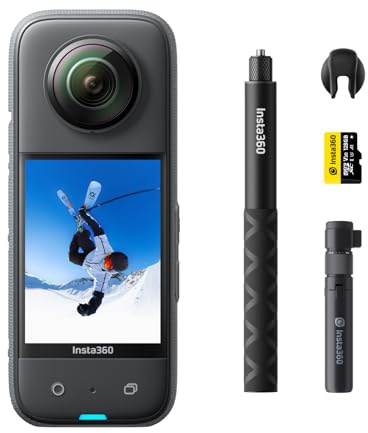 Insta360 X3 Creator Kit - Waterproof 360 Action Camera with 1/2 48MP Sensors, 5.7K 360 Active HDR Video, 72MP 360 Photo, 4K Single-Lens, 60fps Me Mode, Stabilization, 2.29 Touchscreen, AI Editing