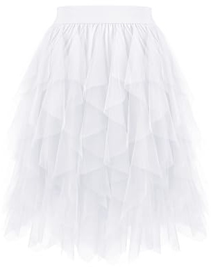 Dressever Damen Tüllrock A-Linie Tüll Ballett Tutu Röcke | Feenrock;Freizeitrock Karneval Party Rock;Halloween Tüllrock;Karnevals Tüllrock;Maskenballkostüm