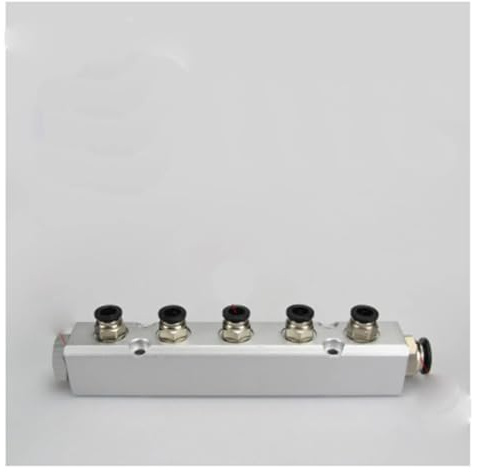 Divisor de bloque de colector de aire de 5 vías, 30 x 30 mm, G1/4 de salida y G1/2 de entrada