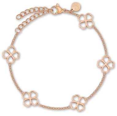 GD GOOD.designs Kleeblatt Armband Damen | Verstellbares Glücksarmband aus 316L Edelstahl in 18K Gold, Roségold oder Silber (16–21 cm) | Wasserfest & Hypoallergen