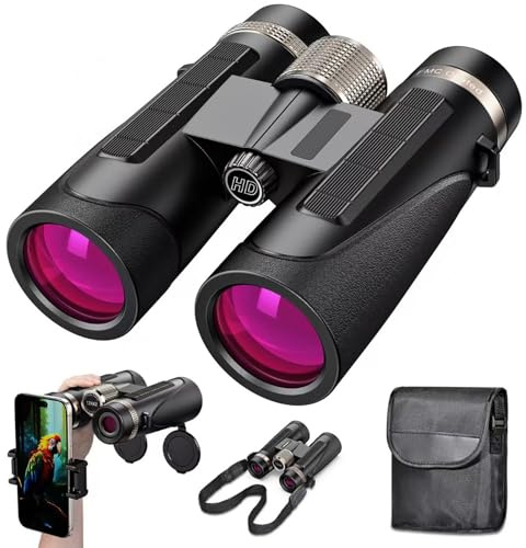 Auricase 12x42 Binóculos, Binóculos Profissionais para Adultos,Prisma BaK4 e Lentes FMC,Antiniebla e Impermeables, Prismaticos para Observación de Aves, Caza, Senderismo