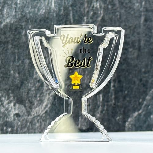 You're the Best Clear Acrylic Trophy – Trophy Cup, Achievement & Recognition Gift, Table Top Award