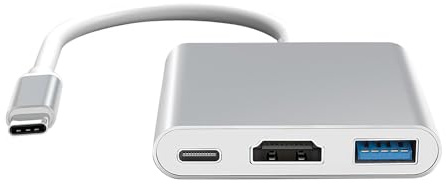 3-in-1 USB C HDMI-adapter, HDMI+USB 3.0+USB-C-portar, för TV-adapter, USB C till HDMI, digital AV multiport med 4K HDMI, USB-A 3.0