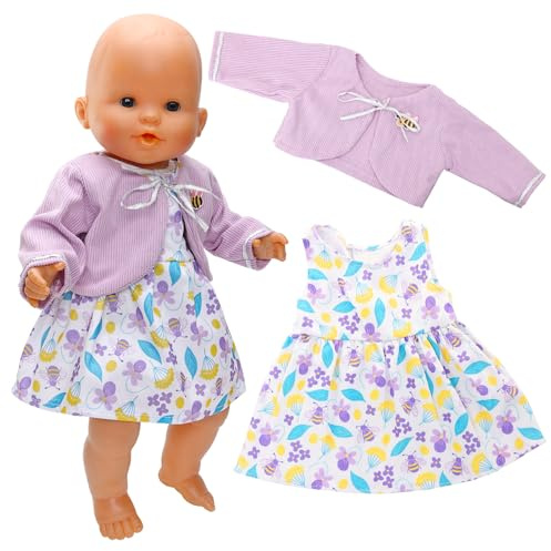 Miunana Puppenkleidung Kleidung Bekleidung Kleid für 35-43cm Baby Puppen