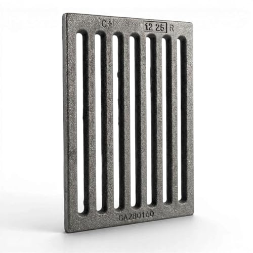 28 x 16 x 1 cm - gjutjärnsgaller för asksamling | Lämplig för eldstäder och spisar | Hållbar | Modern design | 100 % gjutjärn kvalitet LUNA WAY CAST IRON