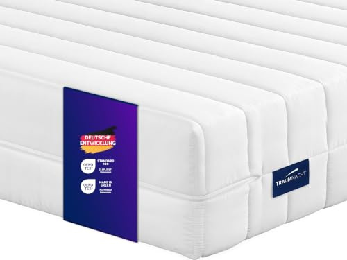 Traumnacht Easy Comfort Duo 7-Zonen Rollmatratze 90 x 190 cm | H3 & H4 | Ergonomisch & atmungsaktiv | Oeko-TEX Standard 100 | 21 cm Höhe | Antibakteriell | Deutscher Qualitätsstandard