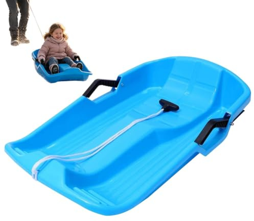 Luge De Neige Enfant Toboggan Portable 2 Personnes Jouet avec Corde De