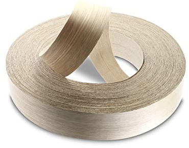 WoodPress® 50mm Oak Pre-Glued Real Wood Veneer Edging Tape 50m | Edge Banding Trade Roll, Hot-Melt Glue, Professional Wood Veneer Trim for Furniture Maker, Cabinet & Shelf Finishing, Iron-On