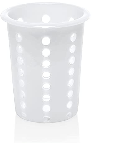 Kerafactum ® Cesta para cubiertos redonda para cubiertos y objetos pequeños Cesta para lavavajillas Soporte universal para cubiertos Vaso para cubiertos redondo de plástico de malla gruesa Cesta para