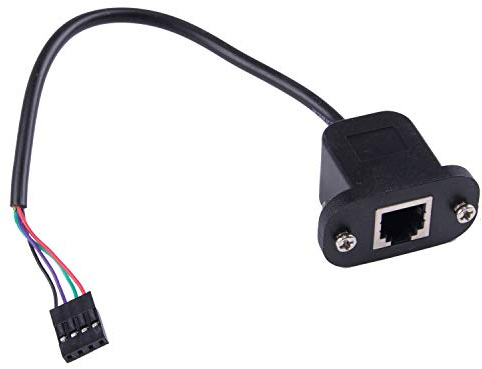 RJ11 6P4C Femmina a DP 4P Maschio Telefono Panel Mount Lan Network Ethernet Cavo di Estensione 15cm