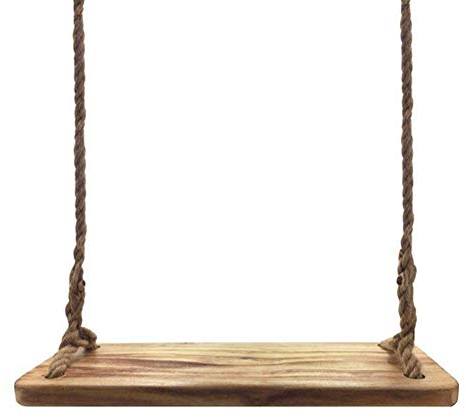 Aoneky Garden Tree Swing Seat - 23 x 7 Large Waterproof Wooden Porch Rustic Swing set with 3M Rope for Garden Beach Tree Outdoor & Indoor Playing (Round Paulownia)