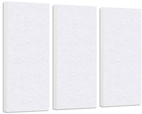 platino24 Schallabsorber COLORE aus Basotec G+ I Akustikpaneele mit Akustikfilz I 3 Wand-Paneele in Weiß I Akustikplatten zur Schalldämmung in Büro, Studio & Wohnung