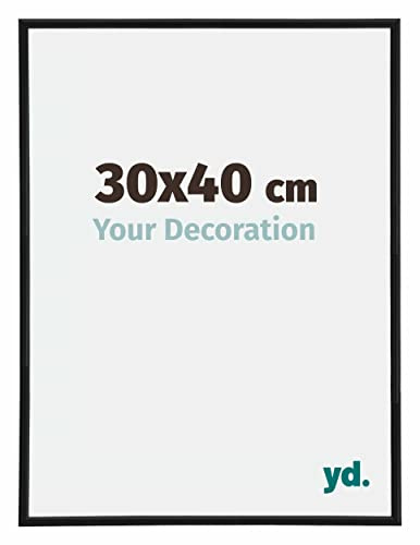yd. Your Decoration - Bilderrahmen 30x40 cm - Bilderrahmen aus Kunststoff mit Acrylglas - Ausgezeichnete Qualität - Klares Kunstglas - Schwarz Matt - Antony