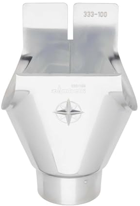 ZAMBELLI Ablaufstutzen (Oval) verzinkt, gefalzt RG 333, DN100 Silber Einhangstutzen für Dachrinne halbrund, Montage ohne löten