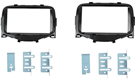 Downwind Stereo Radio a Doppia Macchina da collega Dvd Frame del Pannello di Fascia GPS Frame Compatibile con la Toyota Aygo 2014+, Peugeot 108, Citroen C1 Dash Kit (Color Name : B)