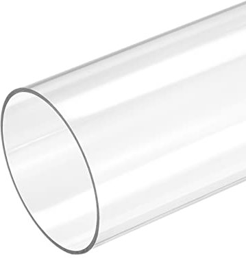 sourcing map Kunststoffrohr, starr, Polycarbonat, rund, transparent, 71 mm Innendurchmesser, 75 mm Außendurchmesser, 425 mm, hohe Stoßfestigkeit für Beleuchtung, Modelle, Wasser-Sanitärarbeiten