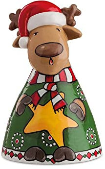 EGAN Weihnachten Rentier Glocke mit Stern 9(H) cm