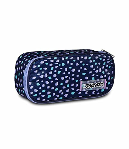 Seven Federmäppchen, Mäppchen, mehrfarbig, nachhaltiges Gewebe, Federtasche für Schreibwaren, mit Stundenplan und elastischen Bändern, für Mädchen & Jungen, Schule&Grundschule, CHARMING PATCH