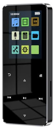 Fiorky MP3 Player with Bluetooth, 5.0 MP3 MP4 Player Touch Screen Sports Walkman FM Radio, Portable HiFi Sound Walkman Digital Audio Player with Speaker E-book Recording for Student