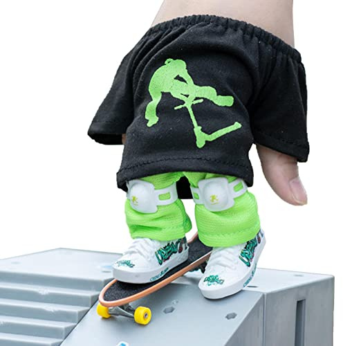 Finger Scooter Set, Finger Spielzeug Set Skateboard Für Die Finger Skateboard Skate Park Fingerboards Finger Schuhe Fingerhose Fingerscooter Mit Hose Und Schuhen Halloween Favor