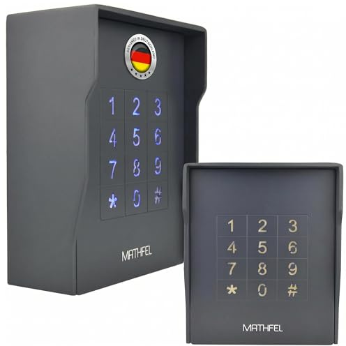 MATHFEL Smart Lock Elektronisches Türschloss für Haustür - Wetterfestes Codeschloss IP66, 2 Türöffner mit Code, Smartes Türschloss, Automatisches Türschloss, Anthrazit
