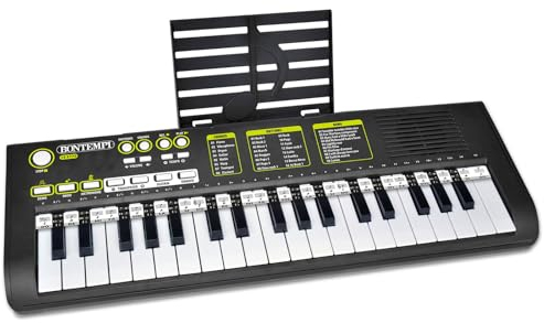 Bontempi | KeyRhythm - Tastiera Digitale a 37 Tasti, Passo 2 cm con Funzione Apprendimento, Presa per Cuffie, USB-C, 544x184x54mm, per Bambini e Principianti