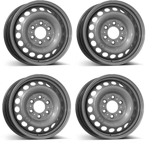 ALCAR 4x Stahlfelgen 6.5Jx16 ET62 6x130, Kompatibel mit Volkswagen Crafter, Schwarz