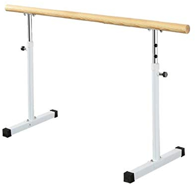ISCBAFYX Tanzstange, Ballettstange, Ballettstange, freistehend und tragbar, pulverbeschichtete Stahlrohre mit Holzoptik für Übungen, ausziehbar für Tanz und Balance (Rosa 1,5 m) (Rosa 1 m) (weiß. 1