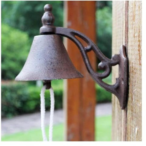 SFQEVHRZ Wandglocke für den Außenbereich Türglocke, Antike Türklingel Home Wanddekoration Gartendekoration Rustikale Retro Eisen Türklingel Gusseisen Glocke