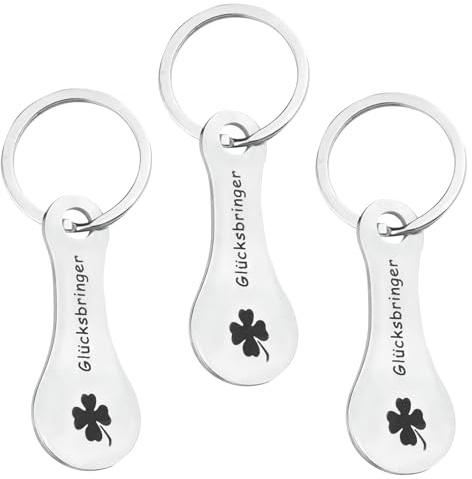 Svalor Porte-clés avec jeton de caddie, porte-clés avec jeton de caddie en métal, jeton de caddie, porte-clés en argent, jeton de caddie en alliage de zinc, Sliver, F