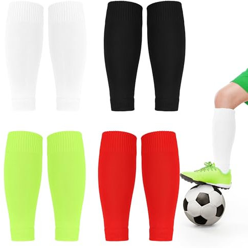 YiliYa 4 Paires Tibias de Football Chaussette, Manchons de Chaussettes de Football, Chaussettes de Protection de Football, Football Socks, Chaussettes D'entraînement, pour Former et Concours
