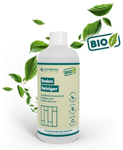 HOTREGA BIO Bodenreiniger 500ml | Tensidfrei | Konzentrat für Saugroboter | Allzweckreiniger für Haushalt | Polsterreiniger Sofa & Teppichreiniger | Fugenreiniger & Fliesenreiniger | Ohne Duftstoffe