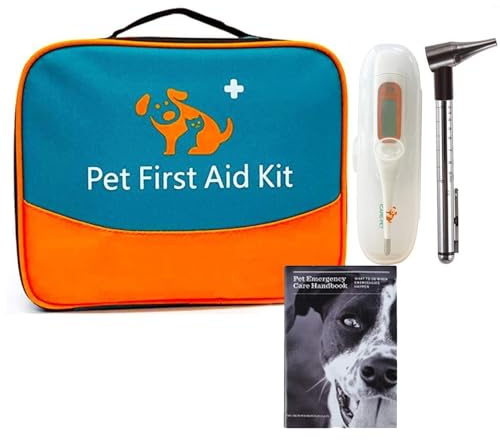 Erste-Hilfe-Set für Haustiere für Hunde, Katzen, Kaninchen und andere Tiere, mit Thermometer, Spritze, Otoskop, perfekt für die Pflege zu Hause und Notfälle auf Reisen im Freien