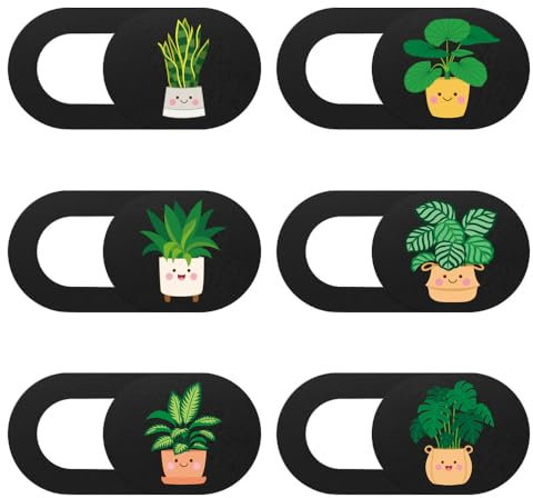 TUONYIS 12 Piezas Cubierta Webcam Tapa Camara Portatil Cubierta Webcam Cover Slider Diseño Ultra Fino Webcam Cover Movil para Portátiles, Tablets y Móviles, (Plantas (Tamaño Pequeño))