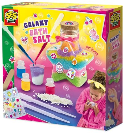 SES Creative 14775 Galaxy Bath Salt Lab Set – skapa ditt eget färgglada och doftande badsalt perfekt för barn i åldern 8+!