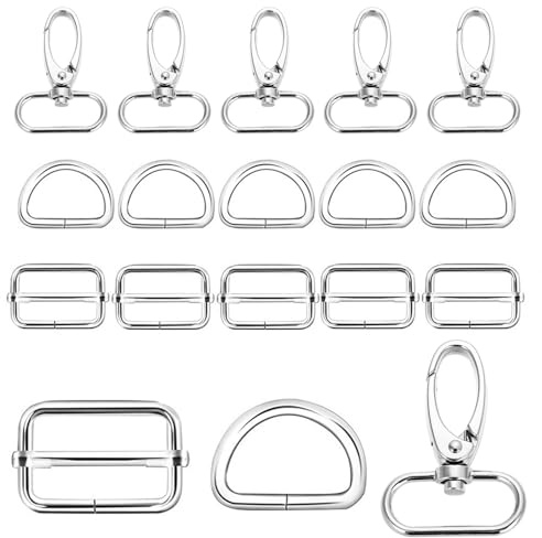 SXTDKMJ 30 Stück Taschenverschluss, D Ring Taschenzubehör zum Nähen Leiterschnalle für Taschen Leiterschnalle Taschenkarabiner für DIY Tasche Gurt Schultergurt Hundehalsbänder