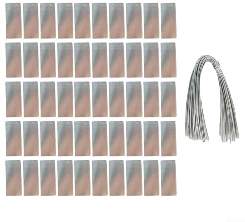 HpLive 50 Stück Aluminium Pflanzenschilder Gartenstecker Metall Pflanzenetiketten Beschriftbar 95x40mm für Garten Gewächshaus