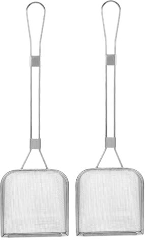 DINHEAROM 2piezas Espumadera Colador Cuadrada De Acero Inoxidable Para Freír Cuchara Filtro Resistente Para Escurrrir Aceite y Restos De Comida Utensilio Para Freidoras Cocina Profesional