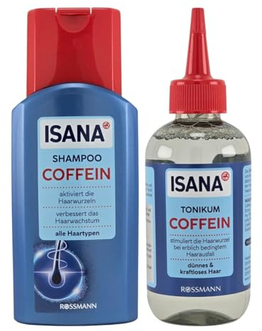 ISANA Coffein Haarpflege-Set (2-teilig) | Shampoo (250ml) & Tonikum (150ml) bei erblich bedingtem Haarausfall* | mit Coffein & Haaraktivator AnaGain™ zur Stärkung der Haarwurzeln