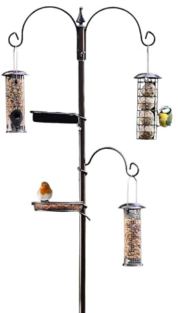 Vogelfutterstation mit Vogeltränke inkl. 3 Futtersäulen zum Befüllen 2705